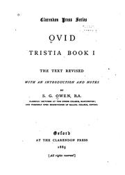 Cover of: Tristia: Book 1