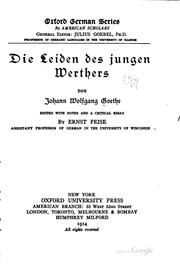 Cover of: Die leiden des jungen Werthers by Greenberg, John Leonard