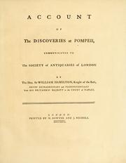 Cover of: Account of the discoveries at Pompeii by Hamilton, William Sir