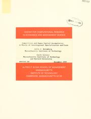 Cover of: Competition and human capital accumulation: a theory of interregional specialization and trade