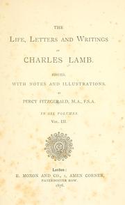 Cover of: The life, letters and writings of Charles Lamb