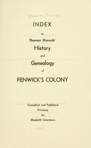 Cover of: History and genealogy of Fenwick's colony [New Jersey]