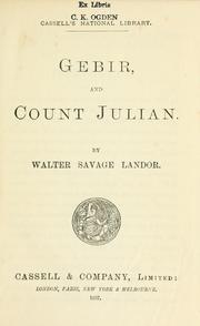 Cover of: Gebir: and, Count Julian.