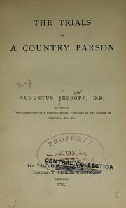 Cover of: trials of a country parson
