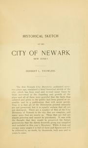 Cover of: Historical sketch of the city of Newark, New Jersey by Herbert [Lando] Thowless