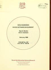 Cover of: Scale economies in new software development