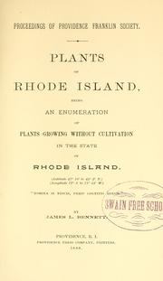 Cover of: Plants of Rhode Island by James L. Bennett