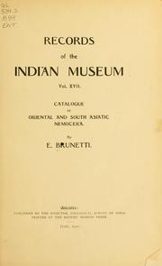 Cover of: Catalogue of Oriental and south Asiatic Nemocera