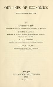 Outlines of economics by Richard Theodore Ely