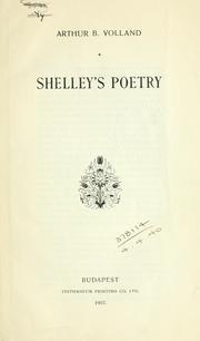 Cover of: Shelley's poetry.