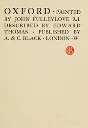 Cover of: Oxford, painted by John Fulleylove by Thomas, Edward