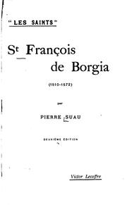 Cover of: St. François de Borgia (1510-1572)