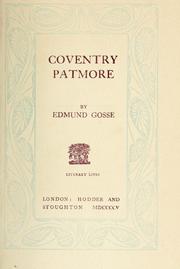 Cover of: Coventry Patmore