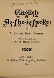 Cover of: English as she is spoke: or, A jest in Sober Earnest