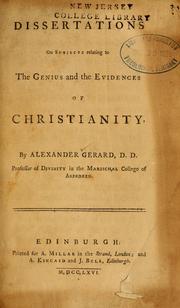Cover of: Dissertations on subjects relating to the genius and the evidences of Christianity.
