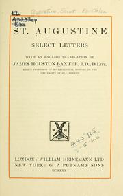 Cover of: Select letters by Augustine of Hippo