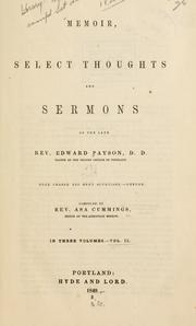 Cover of: Memoir, select thoughts and sermons
