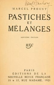 Cover of: Pastiches et mélanges