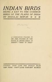 Cover of: Indian birds by Dewar, Douglas