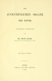 Cover of: augen©Þhnlichen organe der fische.: Anatomisch untersucht