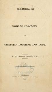 Cover of: Sermons on various subjects of Christian doctrine and duty.