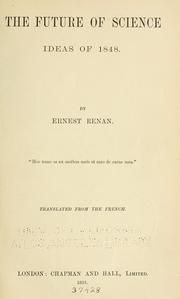 Cover of: The future of science by Ernest Renan