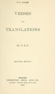 Cover of: Verses and translations by Calverley, Charles Stuart