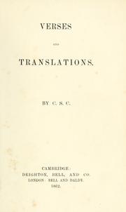 Verses and translations by Calverley, Charles Stuart