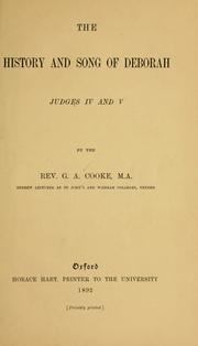 Cover of: The history and song of Deborah: Judges IV and V.