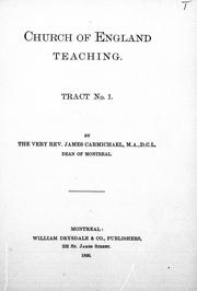 Cover of: Church of England teaching