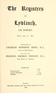 Cover of: The registers of Lydlinch, Co. Dorset