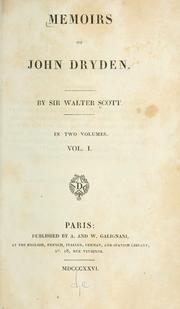 Cover of: Memoirs of JOhn Dryden