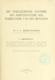 Cover of: Vergleichende Anatomie des Nervensystems.