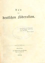 Cover of: Von der deutschen Föderation.