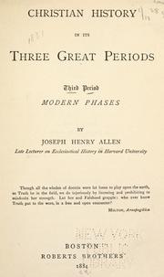 Cover of: Christian history in its three great periods.