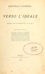 Cover of: Verso l'ideale: profili di letteratura e d'arte.  Con pagine inedite di Adelaide Ristori èt al.