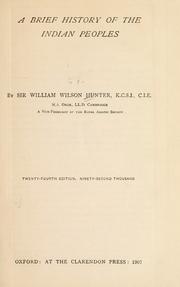 Cover of: A brief history of the Indian peoples by William Wilson Hunter