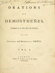 Cover of: Orations of Demosthenes
