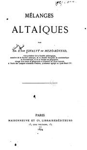 Cover of: Mélanges altaïques