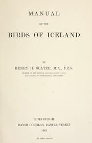 Cover of: Manual of the birds of Iceland