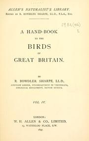 Cover of: Hand-book to the birds of Great Britain.