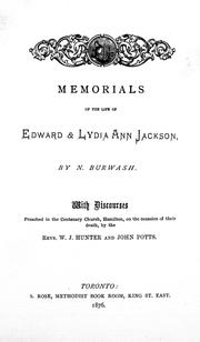 Memorials of the life of Edward & Lydia Ann Jackson by N. Burwash