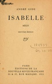 Cover of: Isabelle, récit. by André Gide