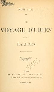 Cover of: Le voyage d'Urien, suivi de Paludes. by André Gide