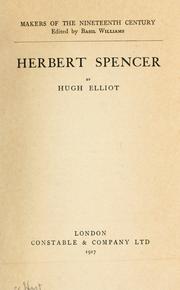 Herbert Spencer by Hugh Samuel Roger Elliot