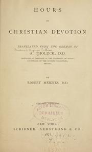 Cover of: Hours of Christian devotion