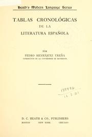 Cover of: Tablas cronológicas de la literatura española.
