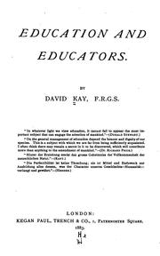 Cover of: Education and educators.