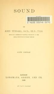 Cover of: Sound by John Tyndall