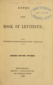 Notes on the book of Leviticus by Charles Henry Mackintosh